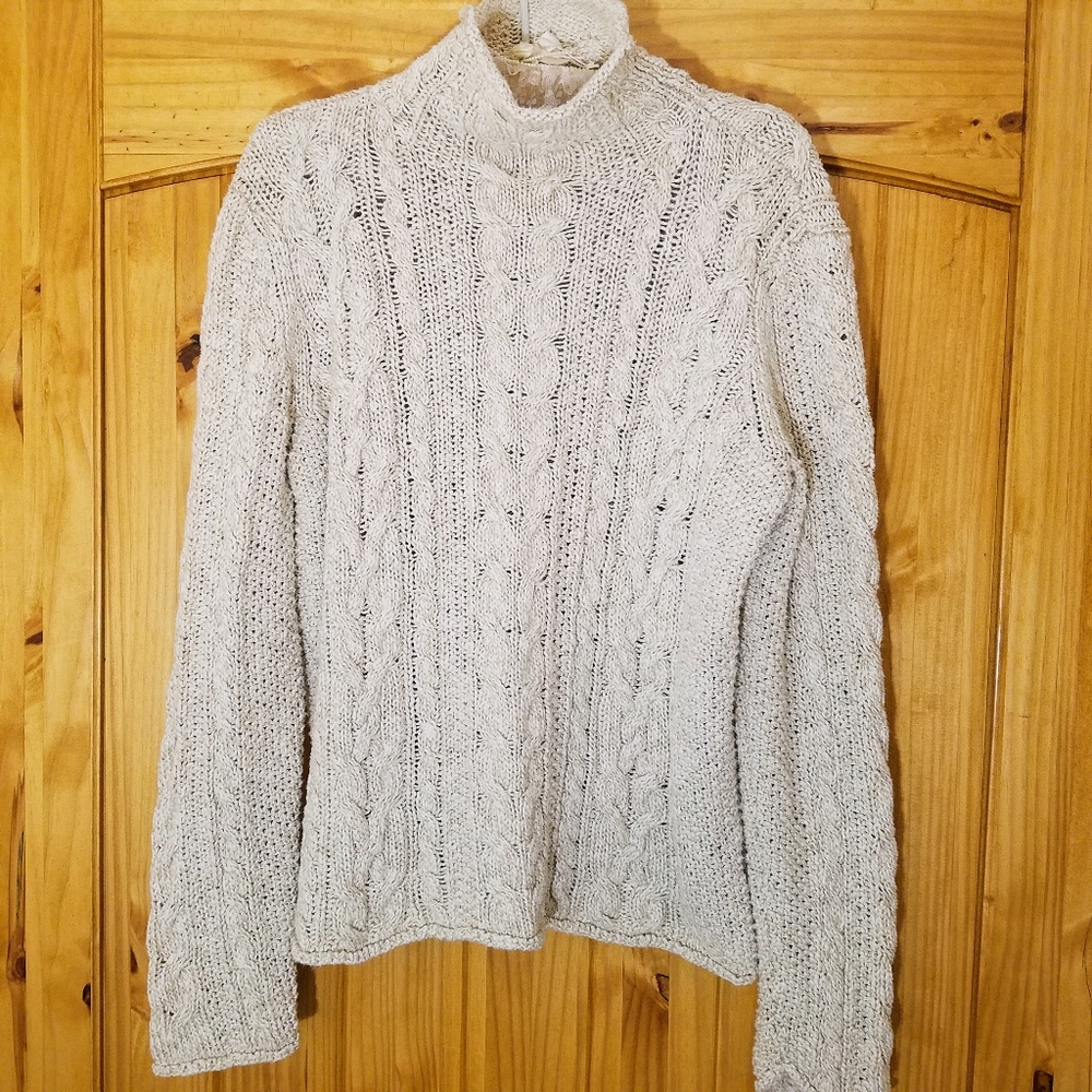 Ralph Lauren Ivory Beige Mock Sweater XL X Large